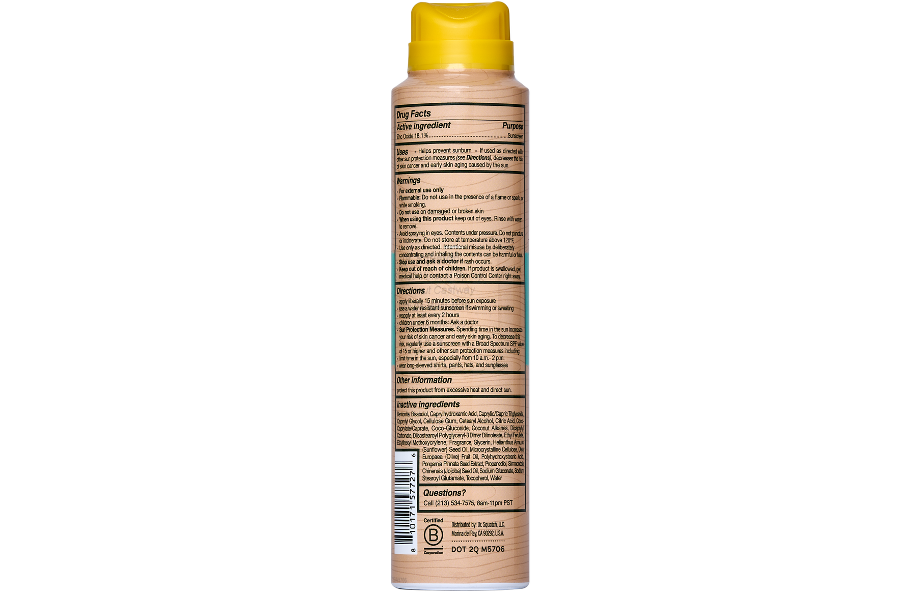 Dr. Squatch Spray Sunscreen | SPF 30 UVA/UVB Protection | Non-Greasy Mineral Sunscreen for Men - Premium Daily Guard