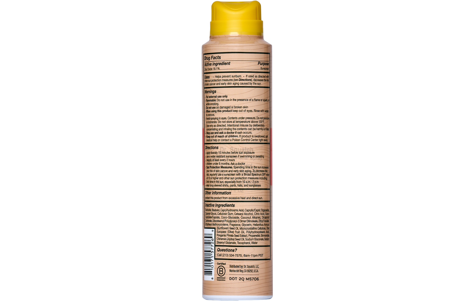 Dr. Squatch Spray Sunscreen | SPF 30 UVA/UVB Protection | Non-Greasy Mineral Sunscreen for Men - Sunny Cover