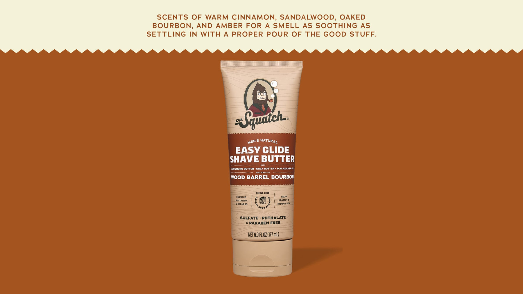 Easy Glide Shave Butter Wood Barrel Bourbon - Clean Lather
