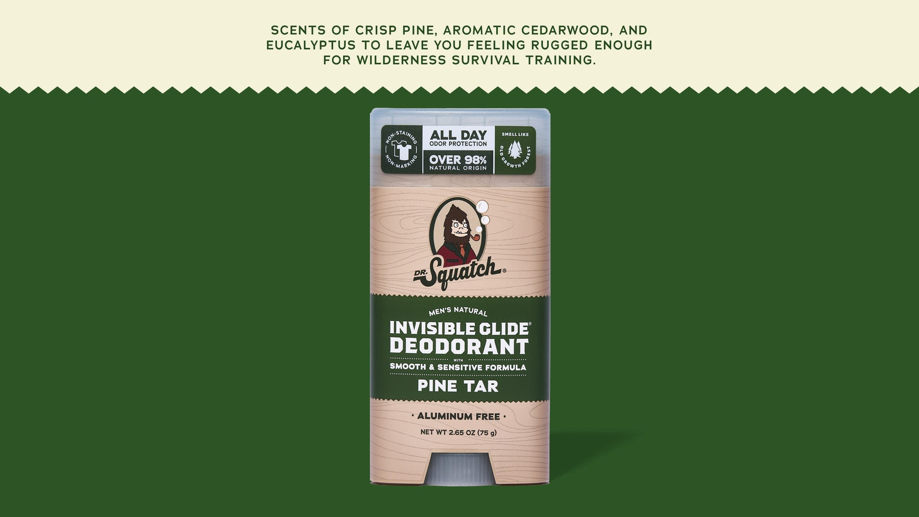 Pine Tar Invisible Glide Deodorant - Essential Outdoor Guard