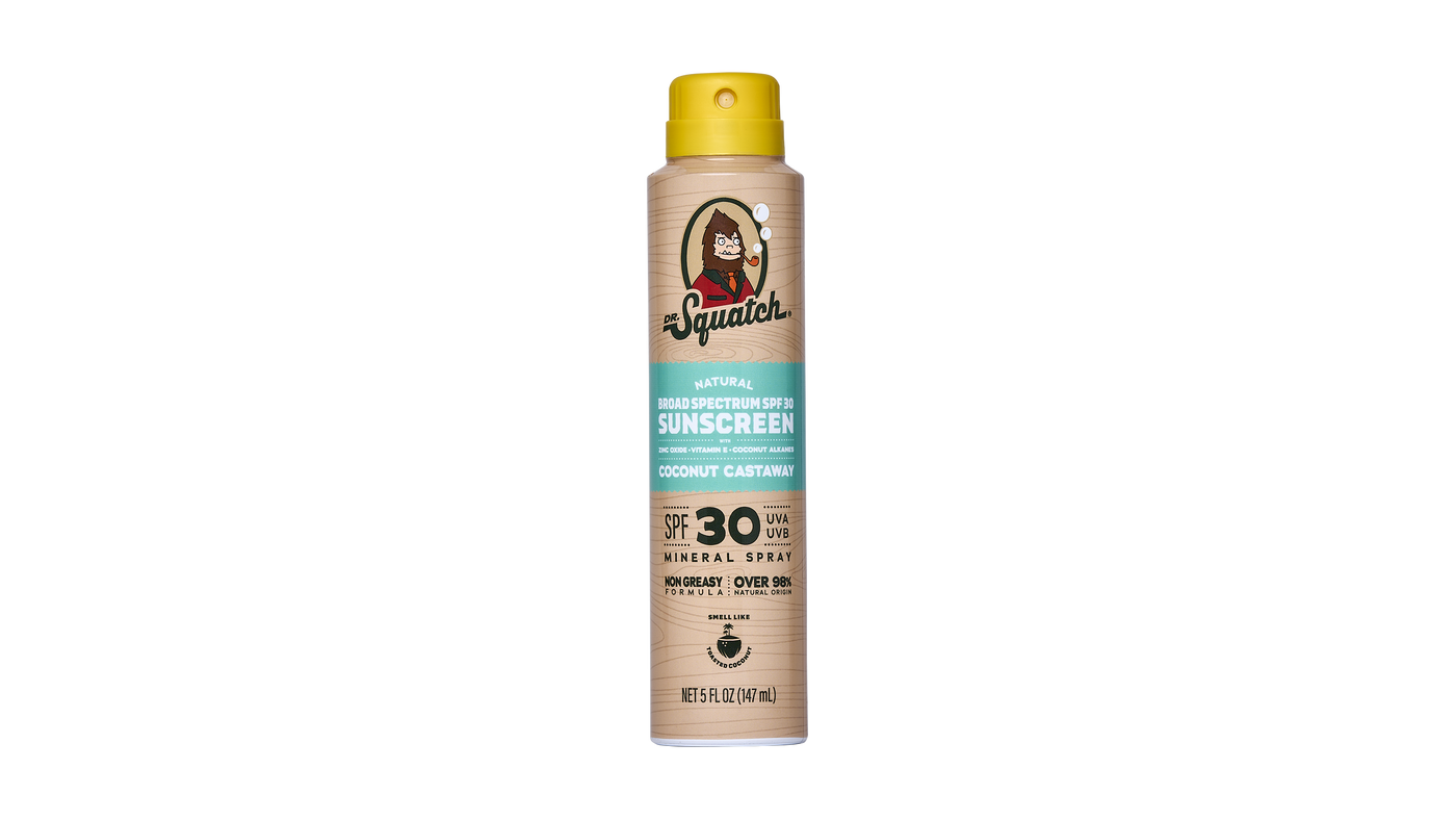 Dr. Squatch Spray Sunscreen | SPF 30 UVA/UVB Protection | Non-Greasy Mineral Sunscreen for Men - Sunny Cover