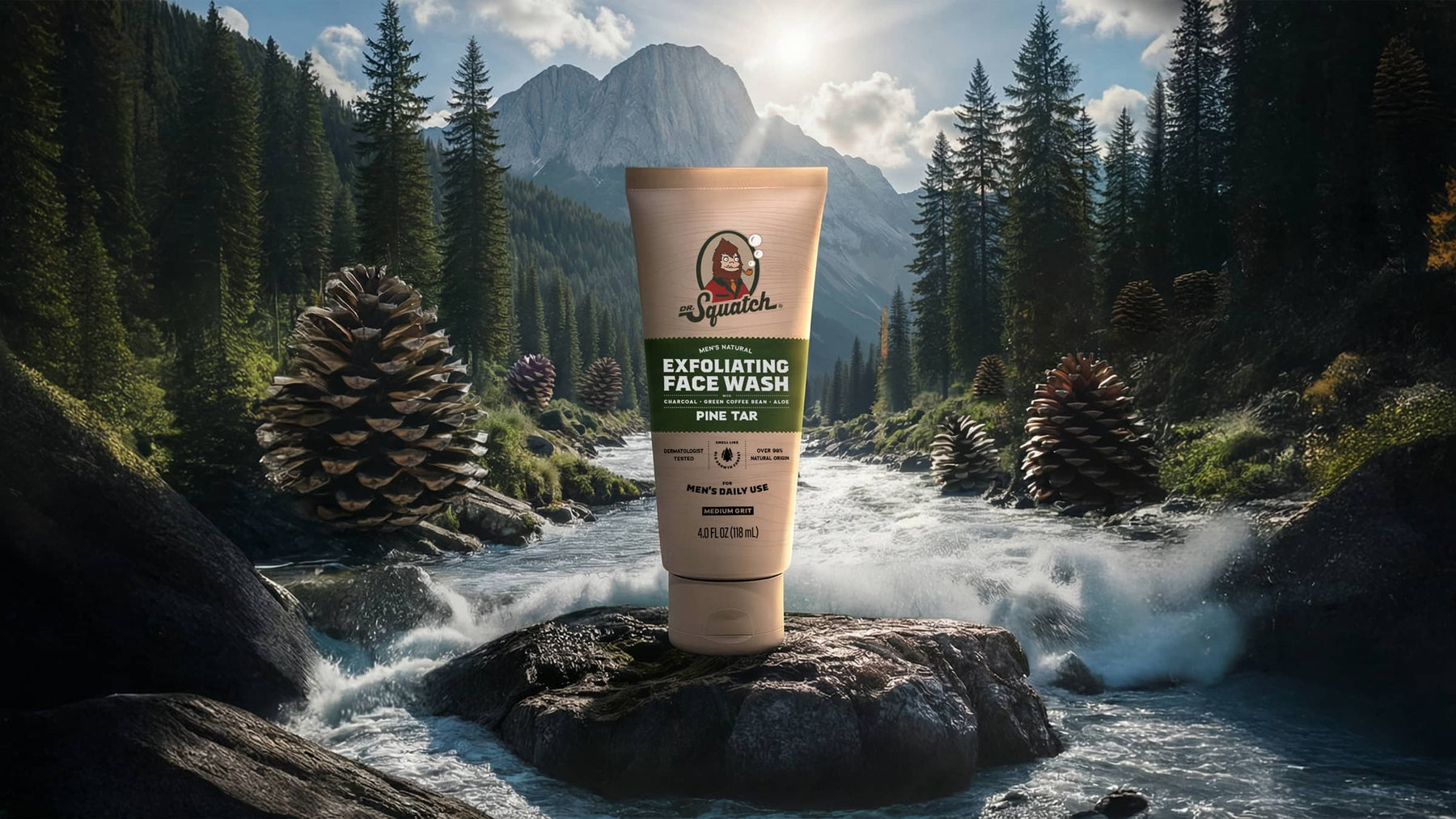 Pine Tar Exfoliating Face Wash - Daily Shower Lather