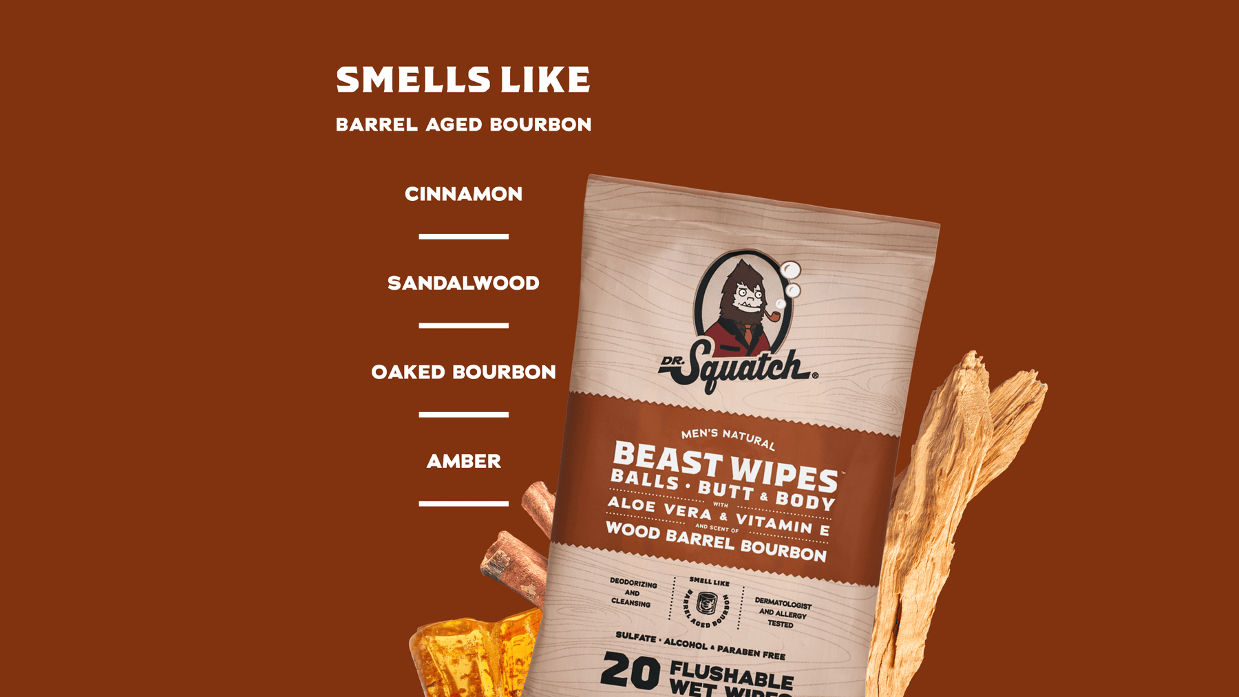 Wood Barrel Bourbon Wipes - Classic Blend